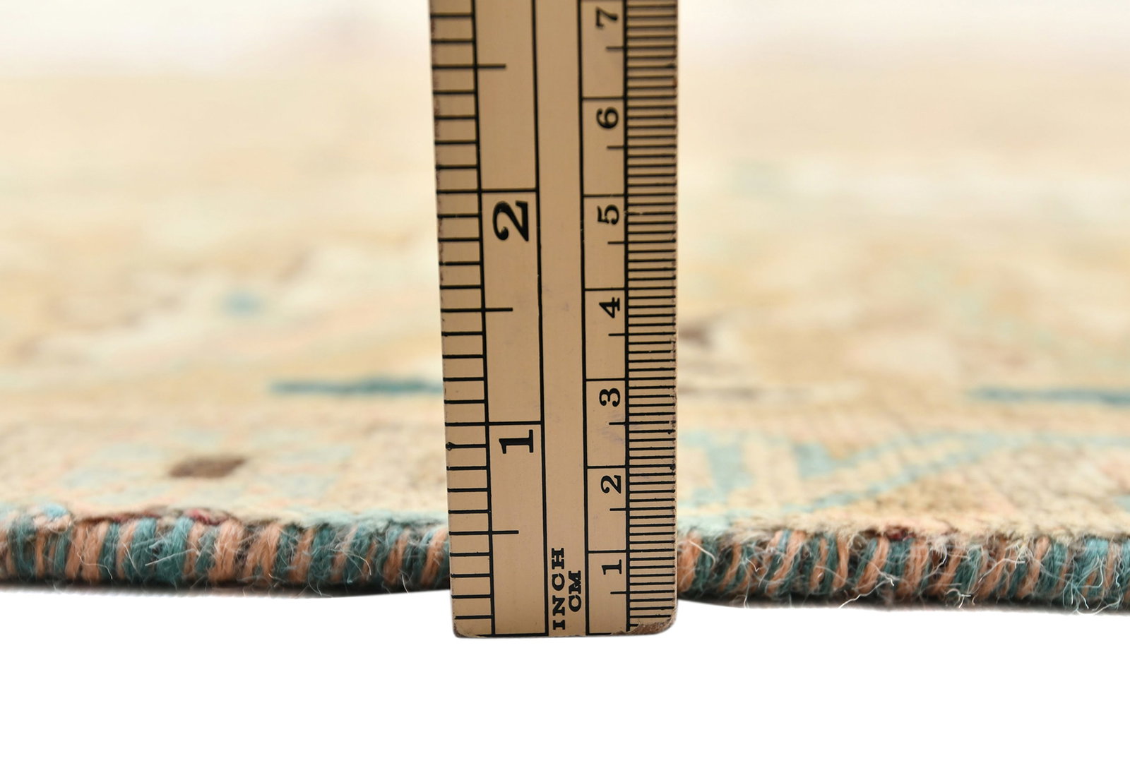 Antique Muted Tan Floral 10X13 Distressed Vintage Oriental Rug - 11