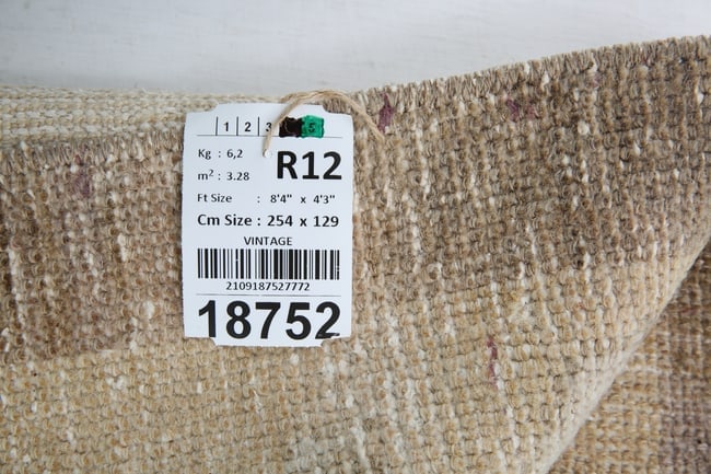 4'2'' x 8'3'' Unique Handmade Vintage Rug - 18752 - 18