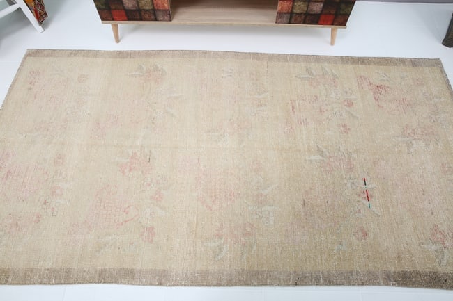4'2'' x 8'3'' Unique Handmade Vintage Rug - 18752 - 4