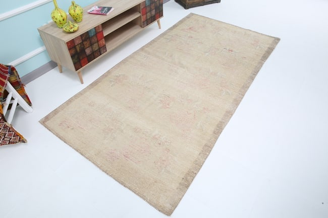 4'2'' x 8'3'' Unique Handmade Vintage Rug - 18752 - 5