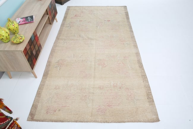 4'2'' x 8'3'' Unique Handmade Vintage Rug - 18752 - 6