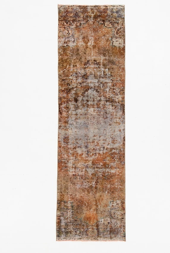 2'7'' x 9'3'' Turkish Vintage Runner Rug - 4183: Title: 2'7'' x 9'3'' Turkish Vintage Runner Rug - 4183 Description:2'7'' x 9'3'' Turkish Vintage Runner Rug - 4183 Origin:Turkiye Date/Period:1960-90 Materials:Wool,Cotton Dimension:2'7''x9'3'' ft, 80