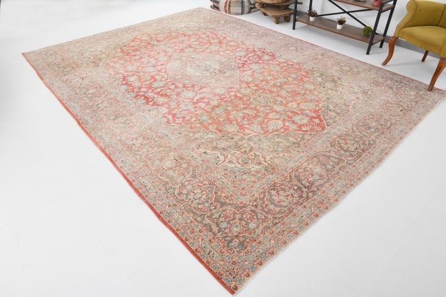 9'7'' x 13'3'' Handmade Vintage Wool Rug - 18941 - 2