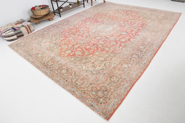9'7'' x 13'3'' Handmade Vintage Wool Rug - 18941 - 4