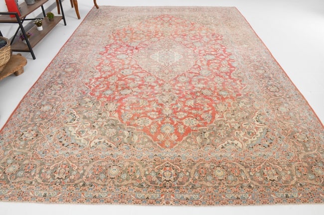 9'7'' x 13'3'' Handmade Vintage Wool Rug - 18941 - 5