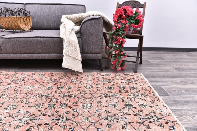 6'7'' x 9'10'' Handmade Vintage Wool Rug - 244761 - 12