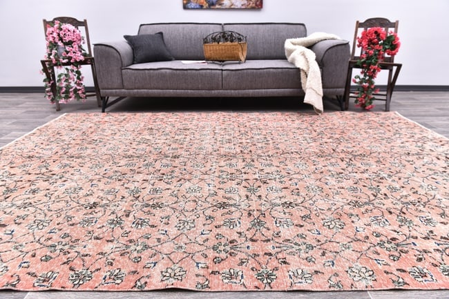 6'7'' x 9'10'' Handmade Vintage Wool Rug - 244761: Title: 6'7'' x 9'10'' Handmade Vintage Wool Rug - 244761 Description:6'7'' x 9'10'' Handmade Vintage Wool Rug - 244761 Origin:Turkiye Date/Period:1960-90 Materials:Wool,Cotton Dimension:6'7''x9'10'' f