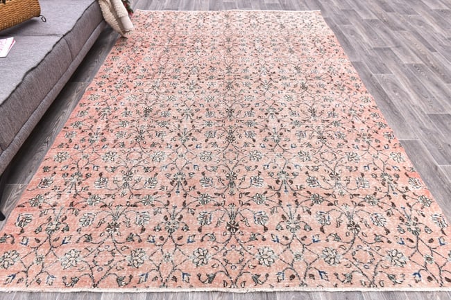 6'7'' x 9'10'' Handmade Vintage Wool Rug - 244761 - 3