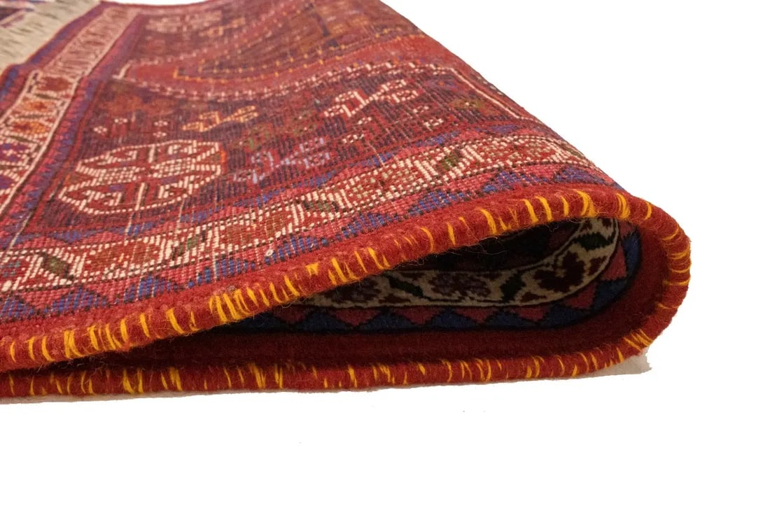 Red Tribal 3'5X5 Shiraz Persian Rug - 19