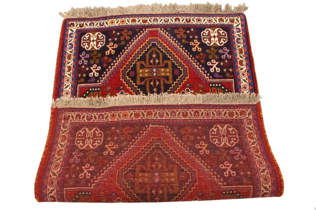 Red Tribal 3'5X5 Shiraz Persian Rug - 20