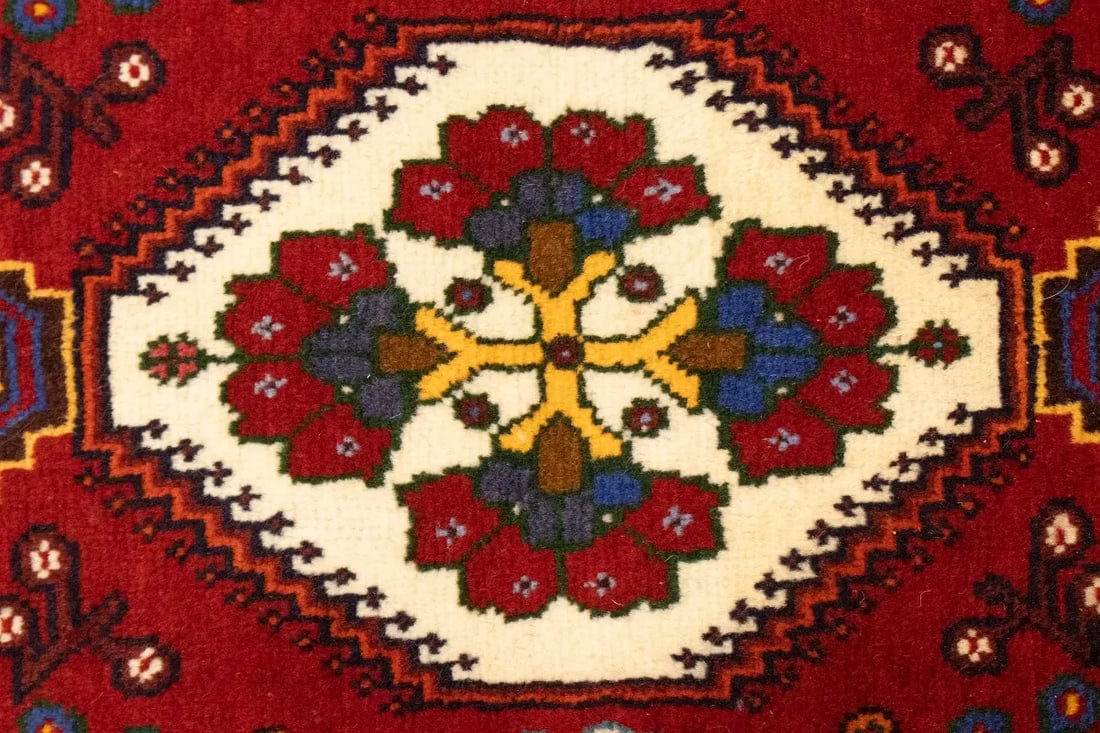 Red Tribal 3'5X5 Shiraz Persian Rug - 7