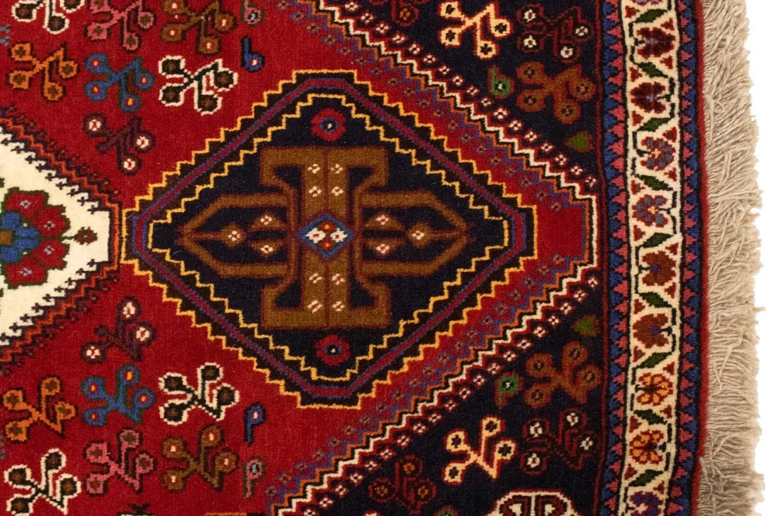 Red Tribal 3'5X5 Shiraz Persian Rug - 9