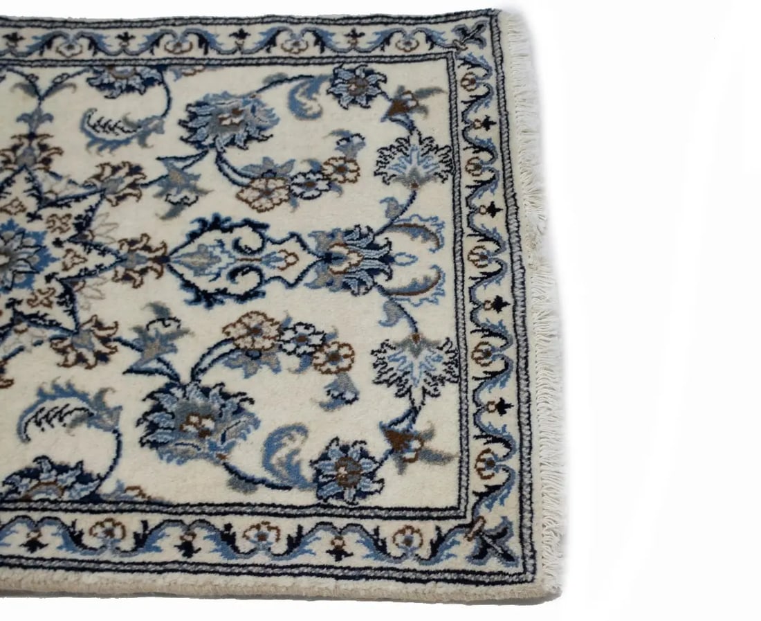 Cream Floral Classic 2'6X4 Nain Persian Rug - 9