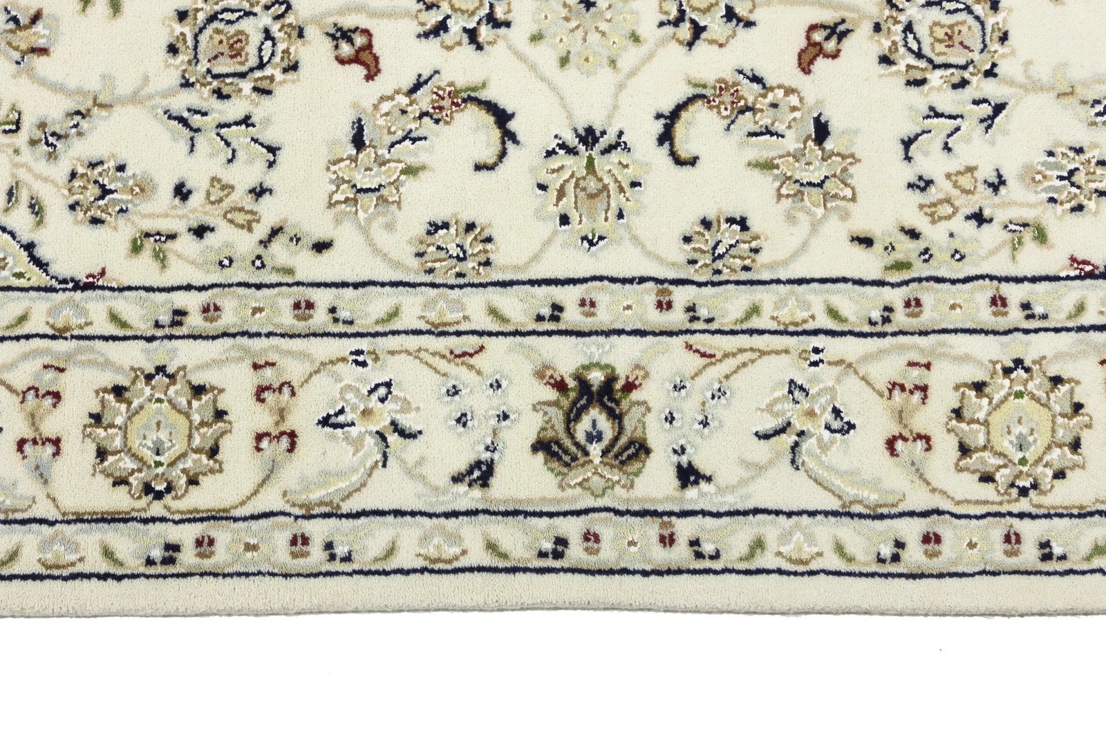 Cream Floral 4X6 Indo-Nain Oriental Rug - 12