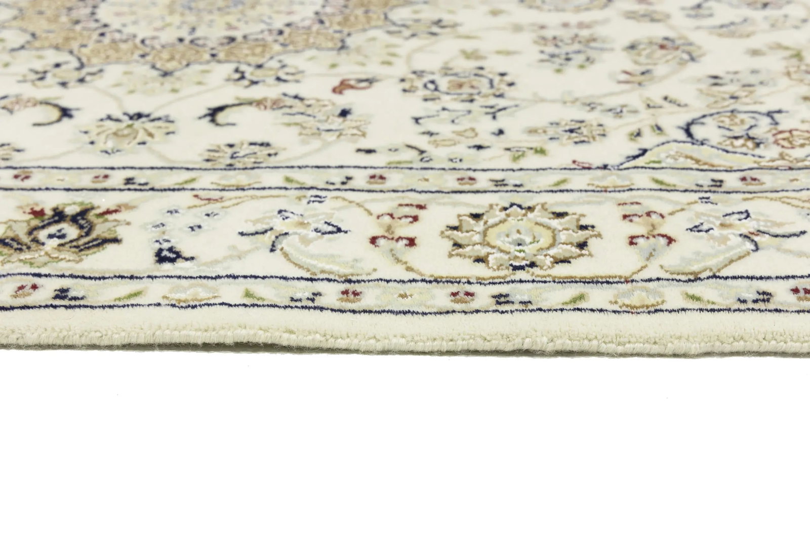 Cream Floral 4X6 Indo-Nain Oriental Rug - 15