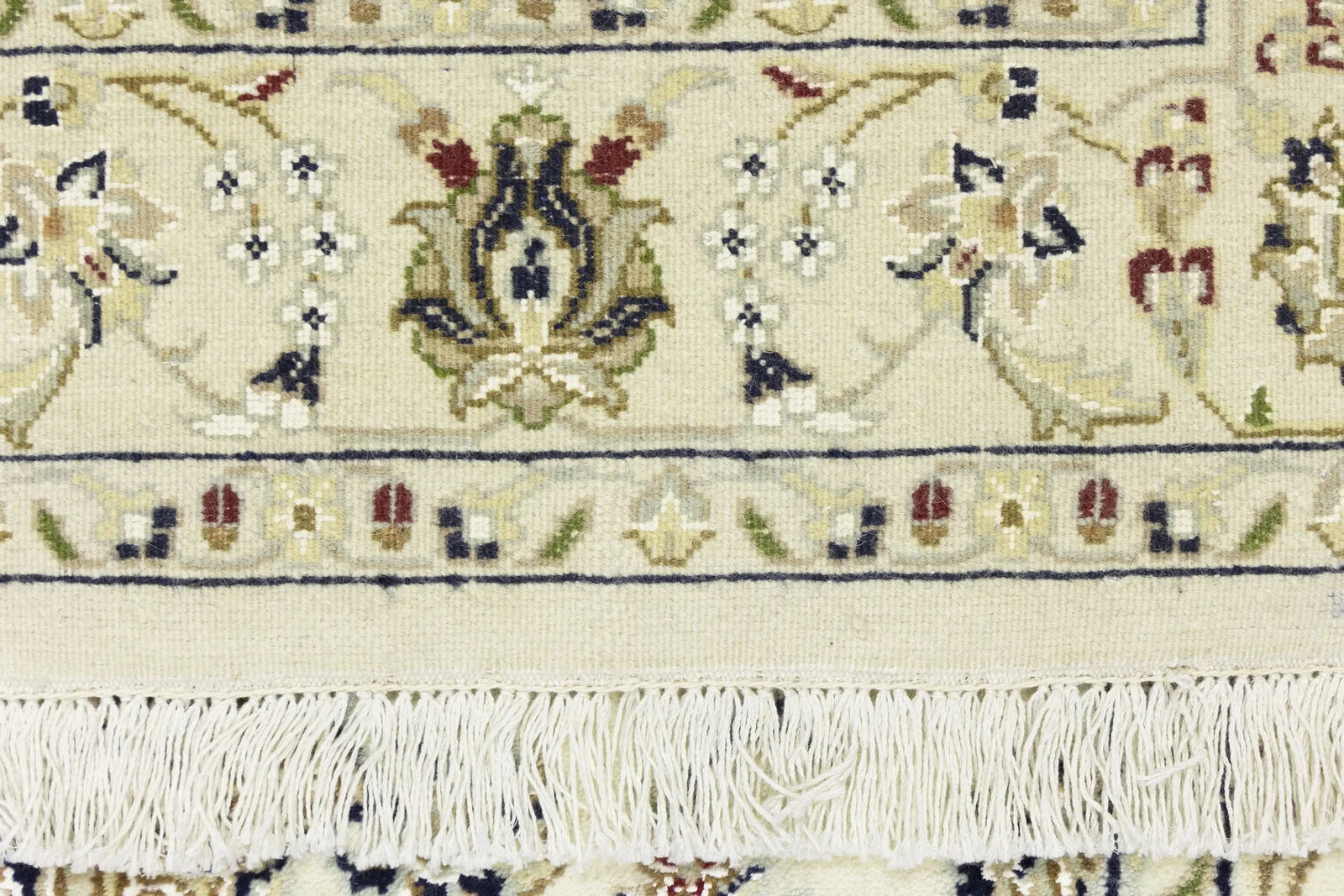 Cream Floral 4X6 Indo-Nain Oriental Rug - 18
