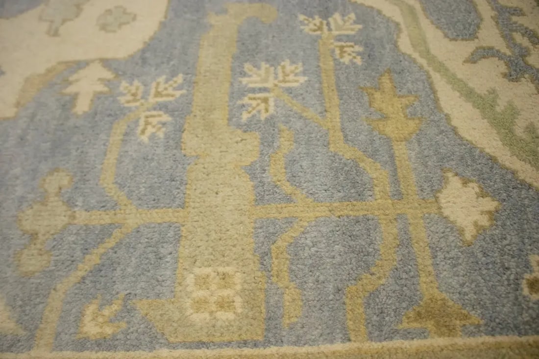 Gray Floral 8X10 Oushak Oriental Rug - 11