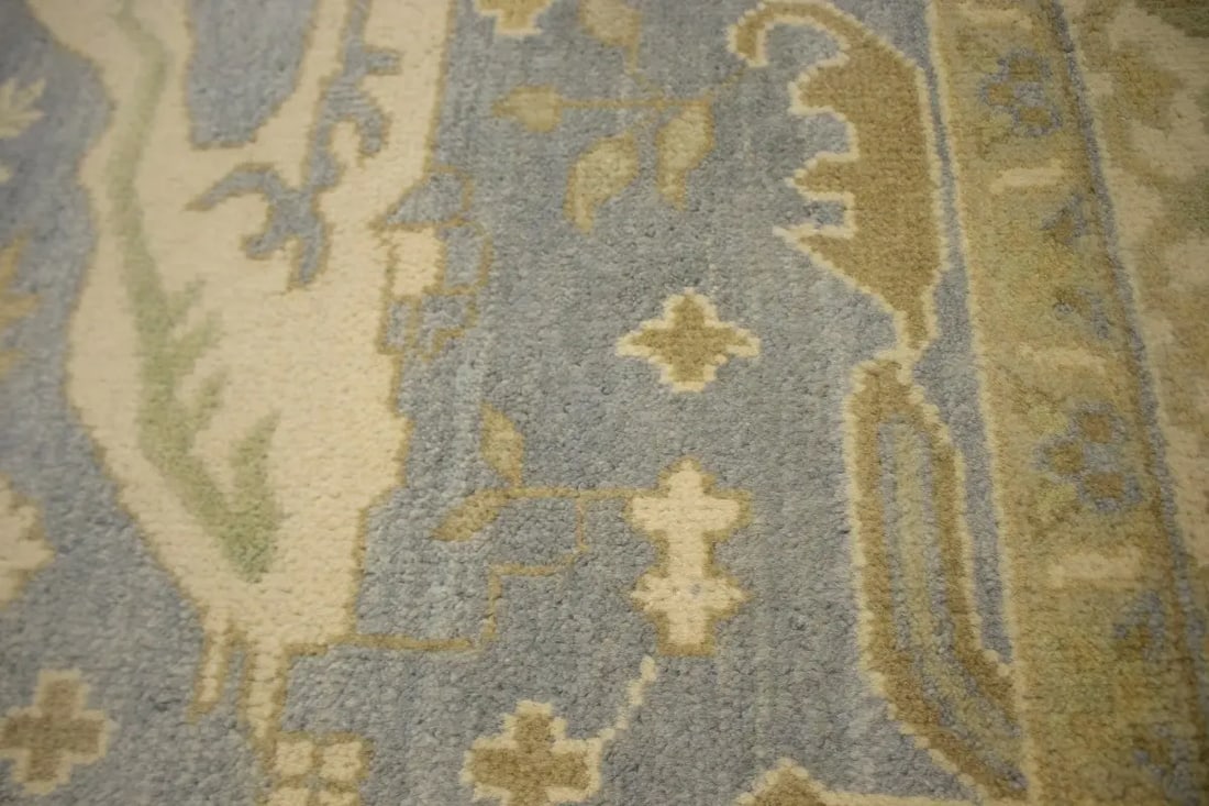 Gray Floral 8X10 Oushak Oriental Rug - 14