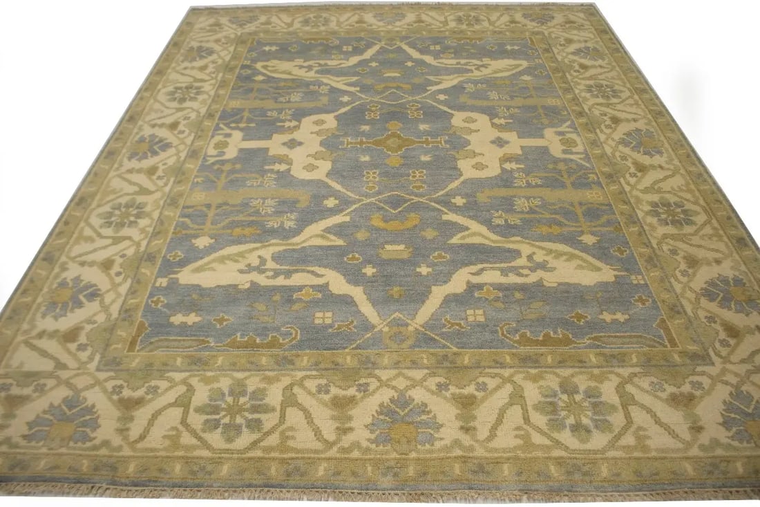 Gray Floral 8X10 Oushak Oriental Rug - 16