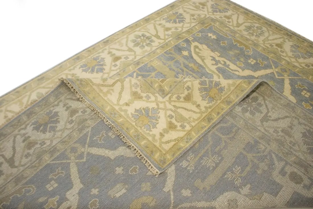 Gray Floral 8X10 Oushak Oriental Rug - 17