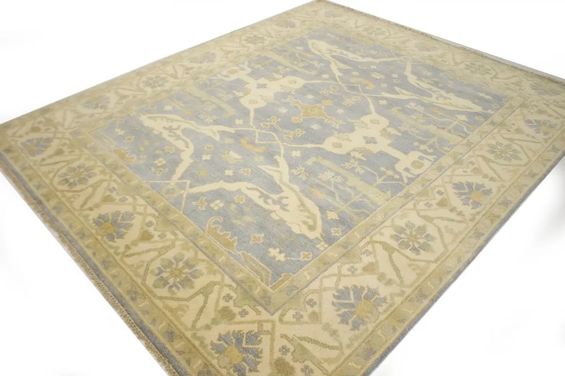 Gray Floral 8X10 Oushak Oriental Rug - 5