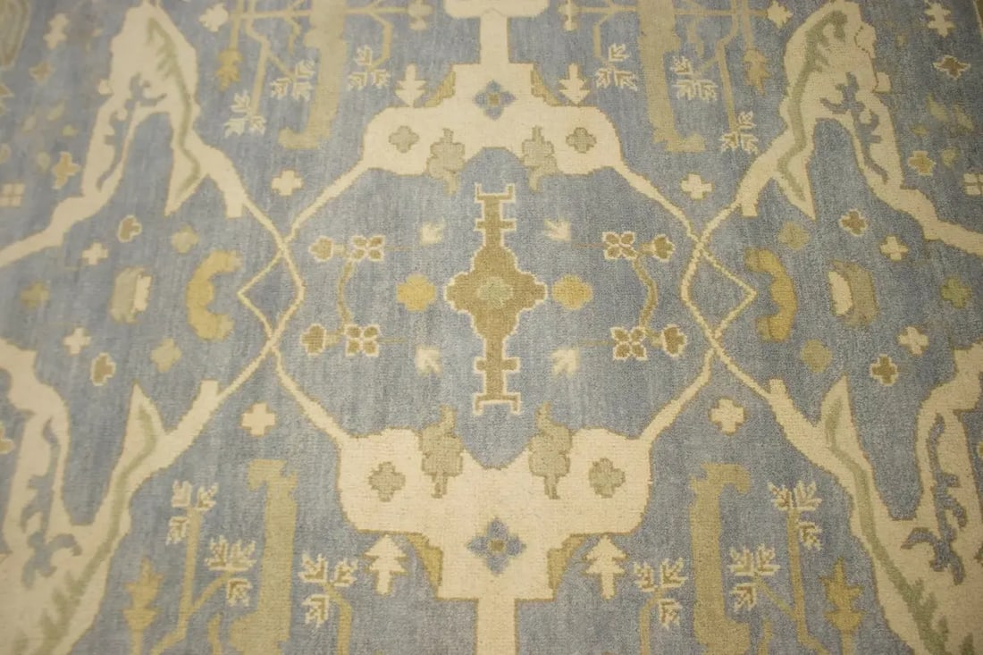 Gray Floral 8X10 Oushak Oriental Rug - 8