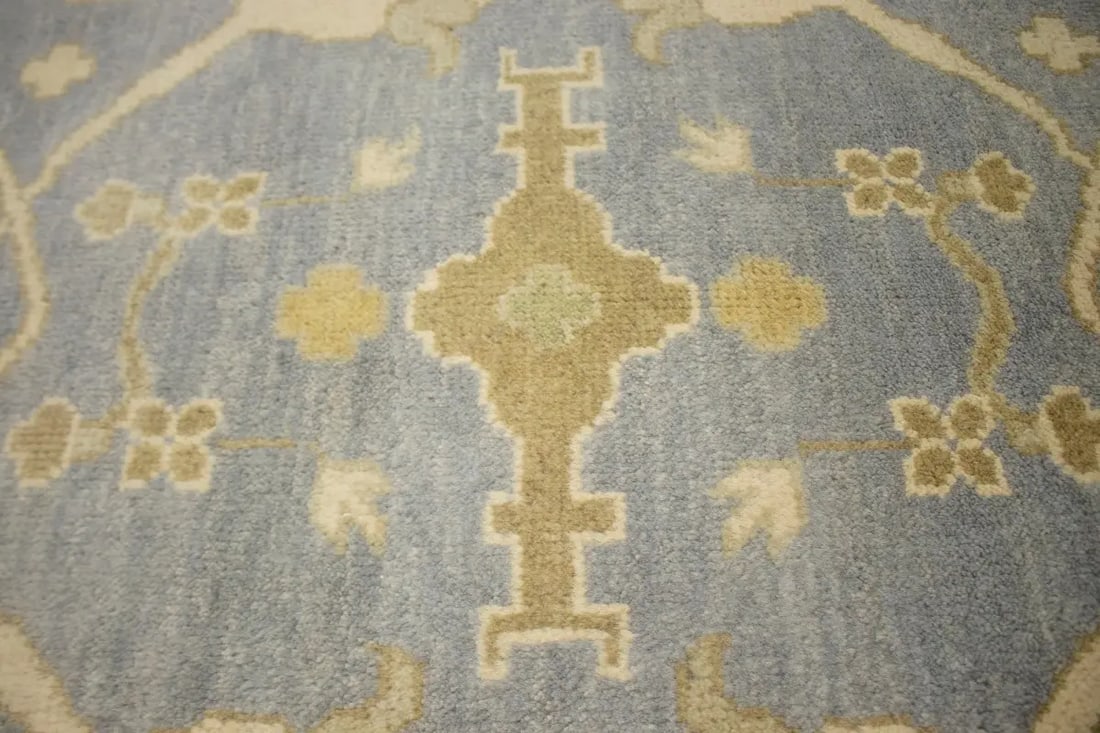 Gray Floral 8X10 Oushak Oriental Rug - 9
