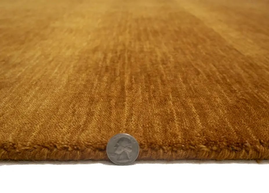Orange Modern Solid 6X6 Gabbeh Oriental Square Rug - 13