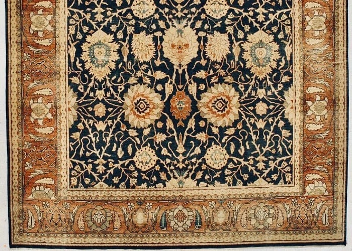 Hand Knotted Indo-Tabriz Black Oriental Area Rug Wool Carpet 12' x 18'1" - 2