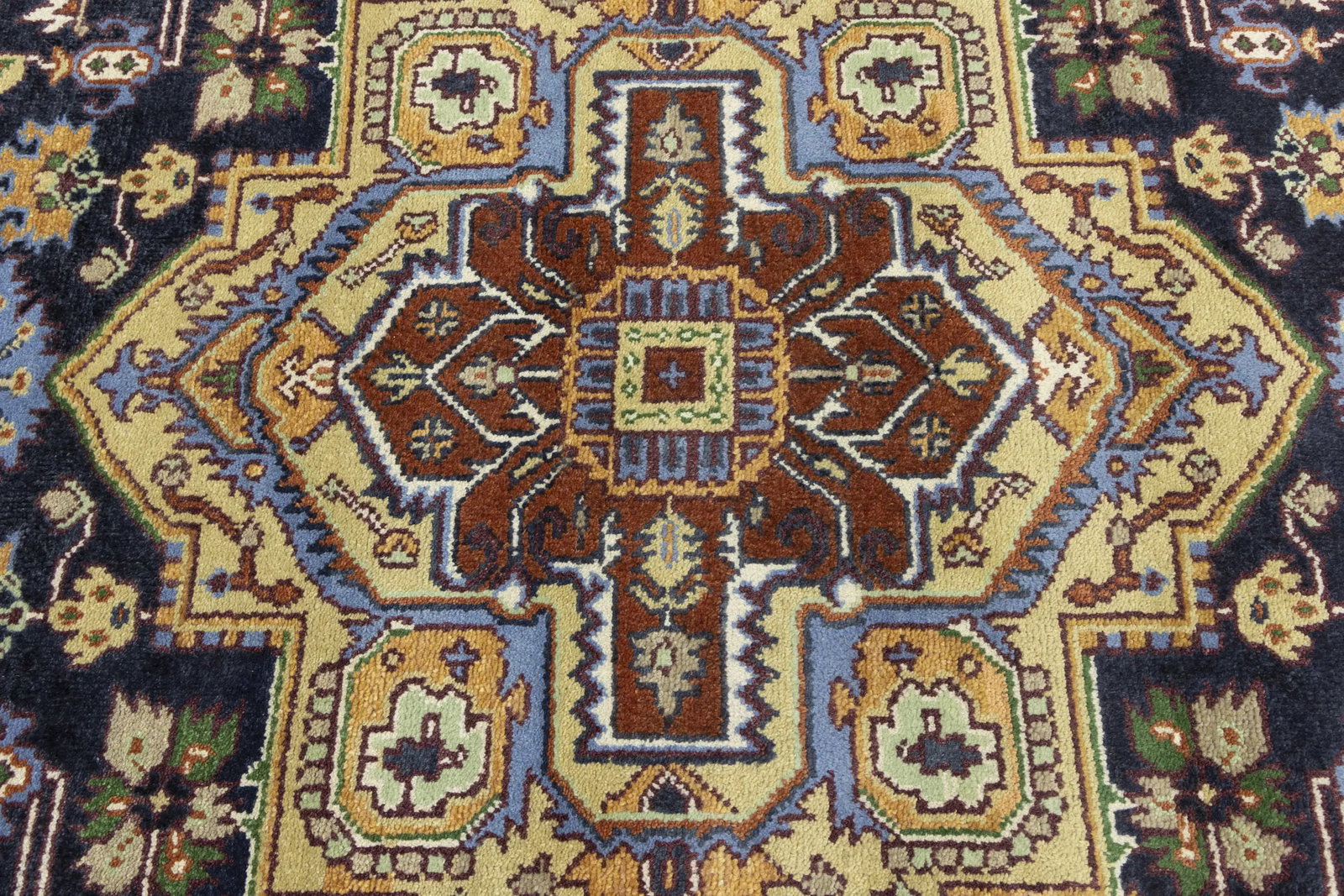 Dark Purple-navy Geometric 8X10 Heriz Serapi Oriental Rug - 10