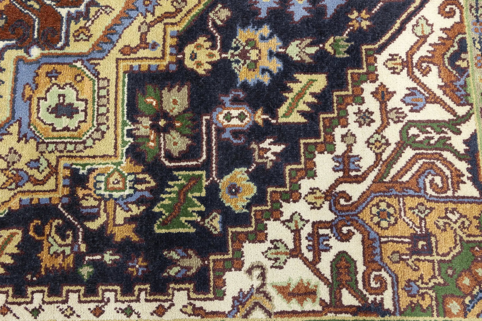 Dark Purple-navy Geometric 8X10 Heriz Serapi Oriental Rug - 15