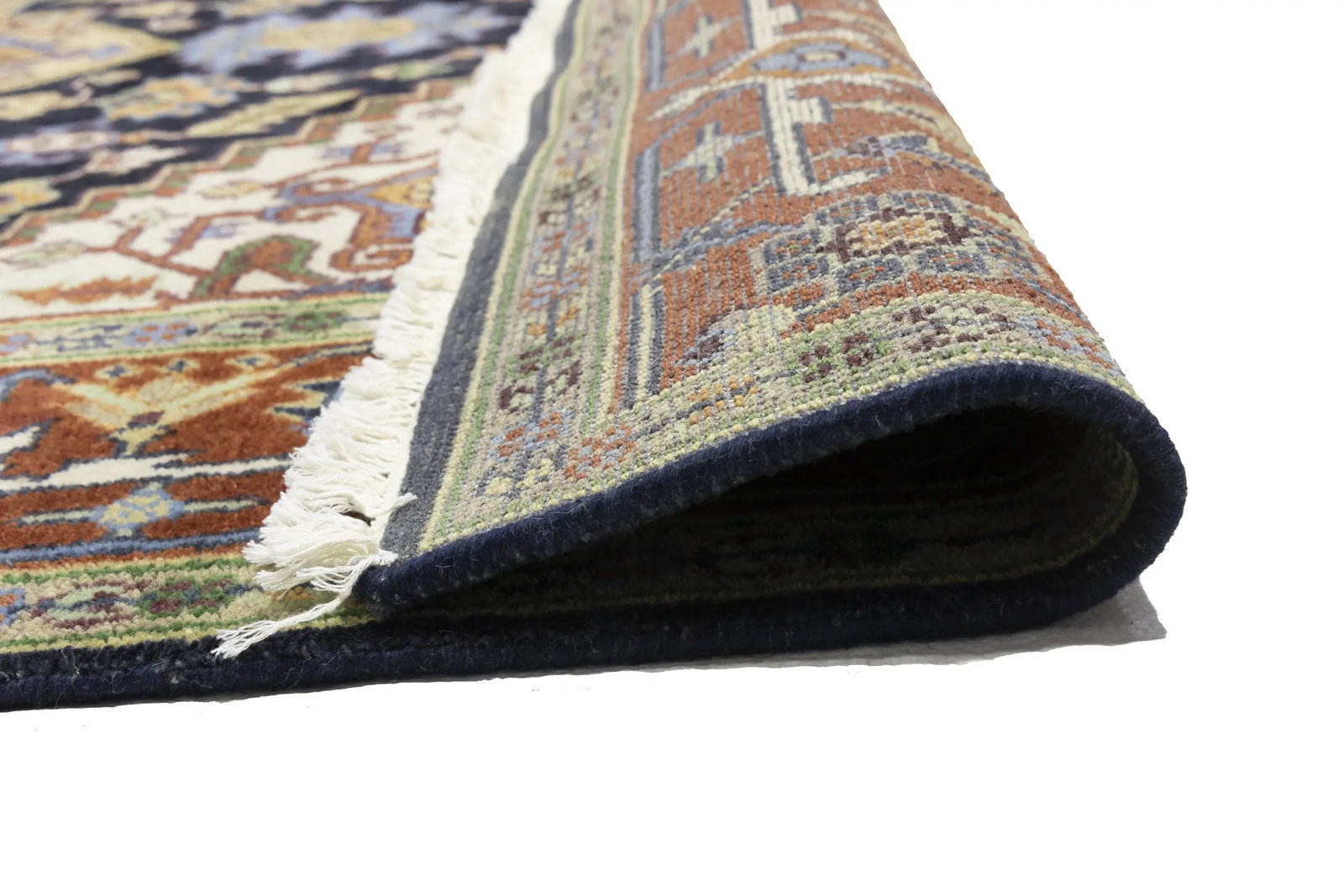 Dark Purple-navy Geometric 8X10 Heriz Serapi Oriental Rug - 17