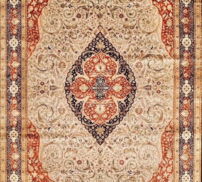 Hand-Knotted IndoPersian Ivory Wool Grand Oriental Rug Carpet 11'11" x 17'5" - 3