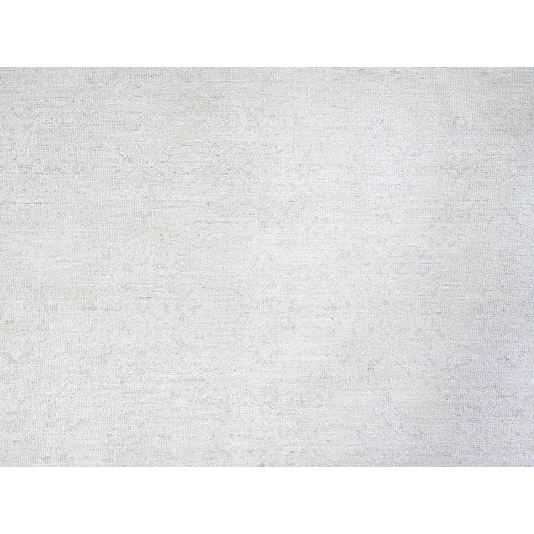 Pastel Gray Hand Knotted Washed Out Peshawar Wool Oriental Rug - 9