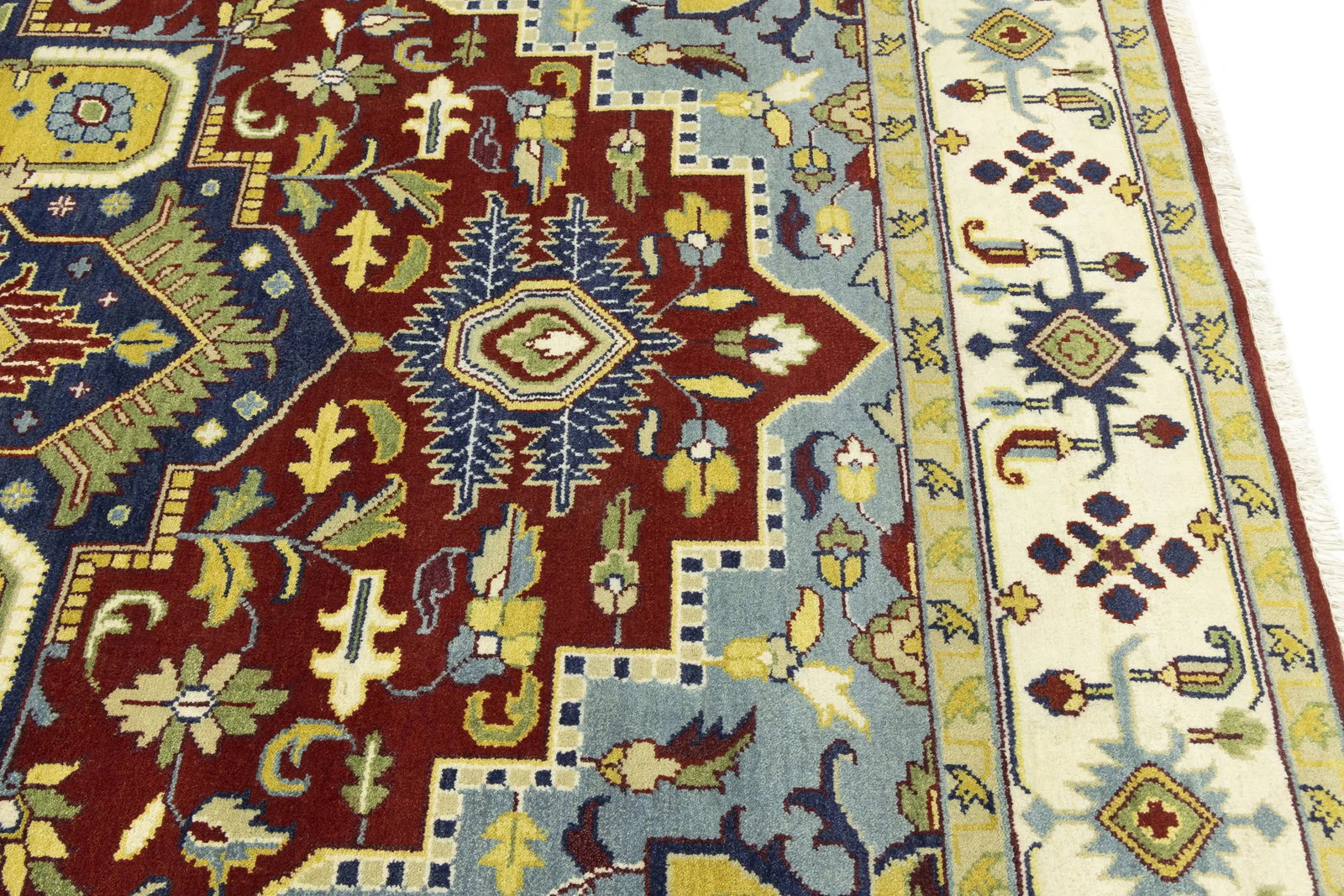 Rusty Red Floral 10X14 Heriz Serapi Oriental Rug - 16