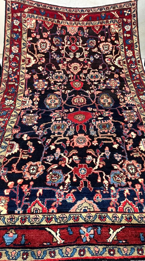 Hand Knotted Persian Tribal Wool Navy Nannaj Oriental Rug 4'6" x 7'10" - 2