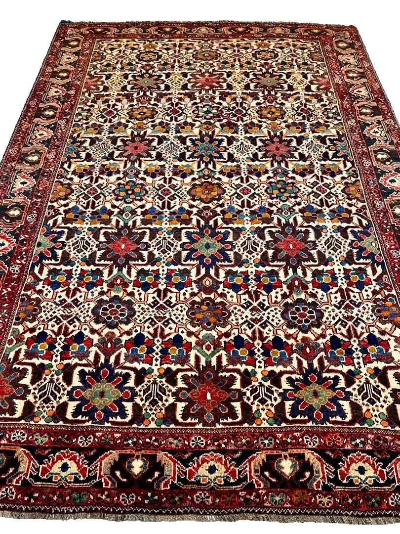 Hand Knotted Persian Shiraz Tribal Wool Ivory Oriental Area Rug 7'10" x 10'10" - 3