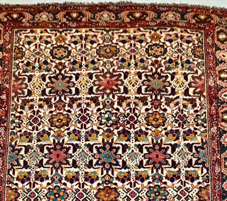 Hand Knotted Persian Shiraz Tribal Wool Ivory Oriental Area Rug 7'10" x 10'10" - 8