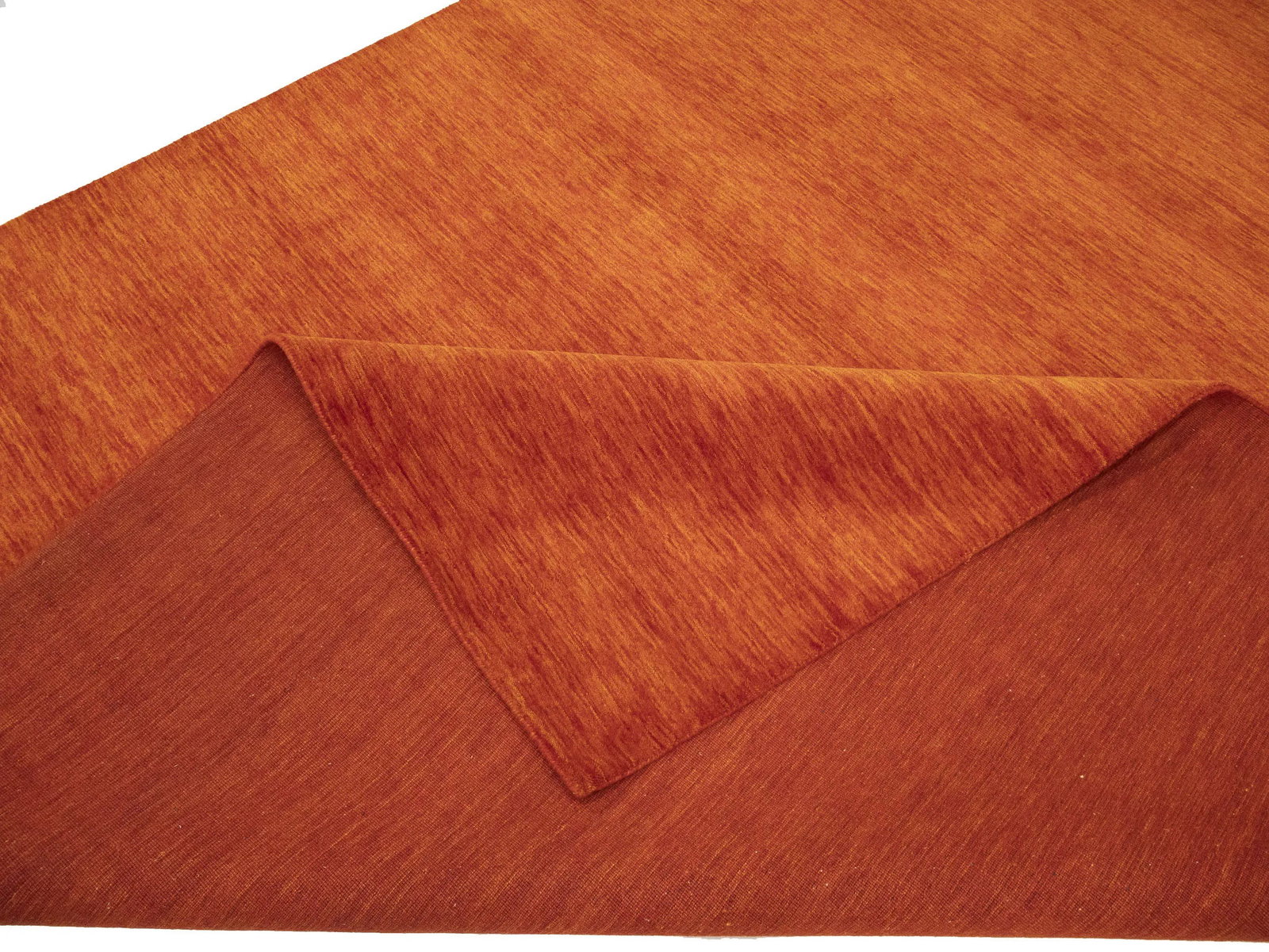 Orange Red Modern Solid 9X12 Gabbeh Oriental Rug - 11