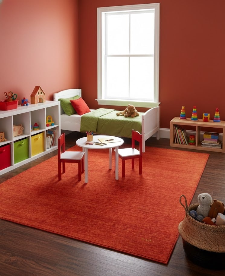 Orange Red Modern Solid 9X12 Gabbeh Oriental Rug - 2