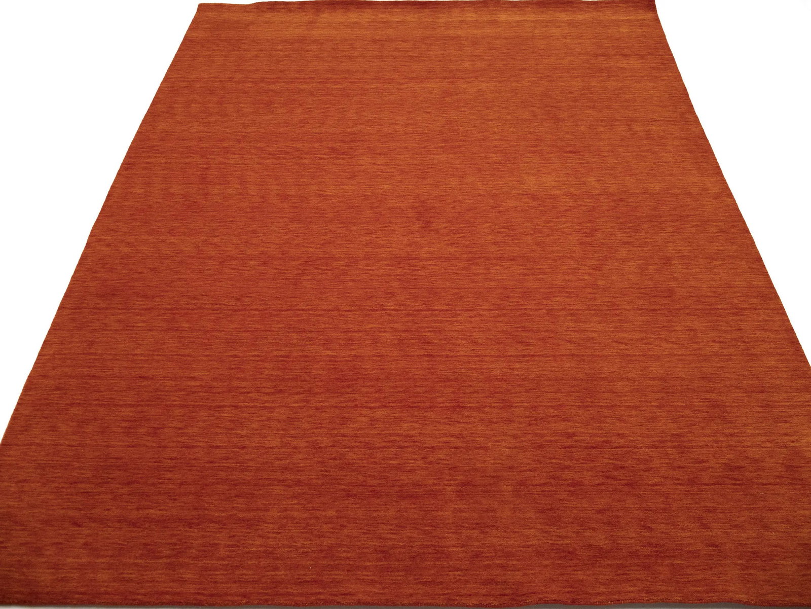 Orange Red Modern Solid 9X12 Gabbeh Oriental Rug - 3
