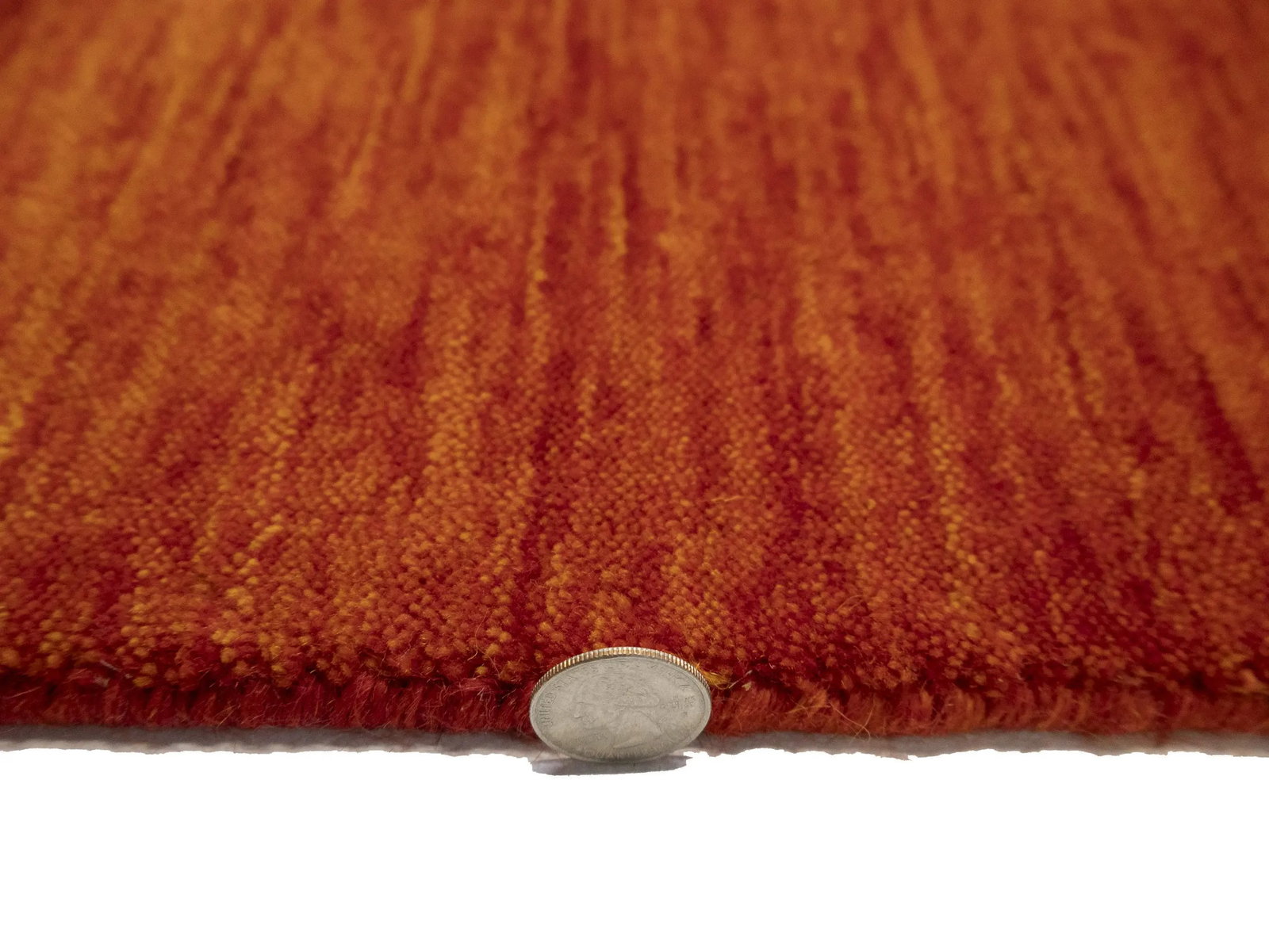 Orange Red Modern Solid 9X12 Gabbeh Oriental Rug - 7