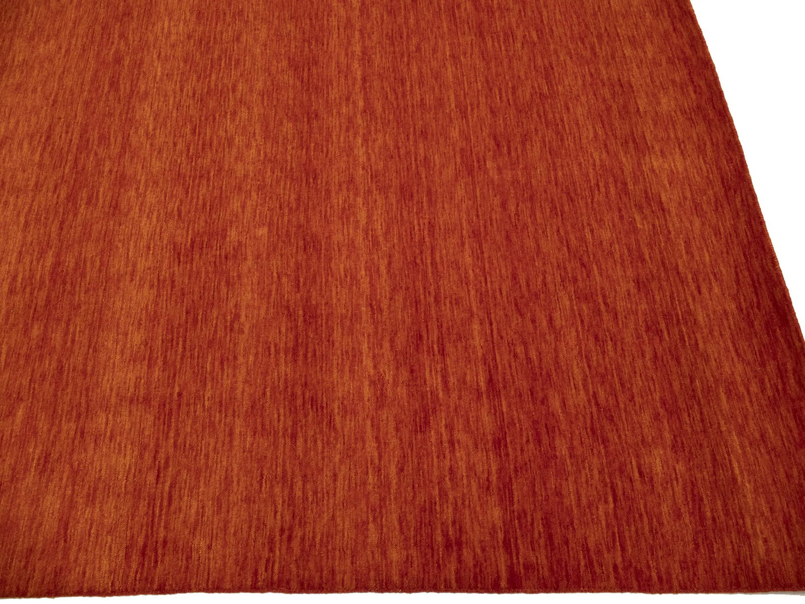 Orange Red Modern Solid 9X12 Gabbeh Oriental Rug - 8