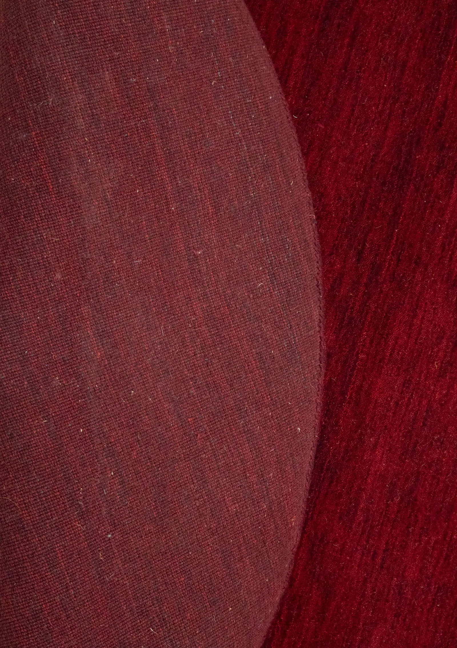 Maroon Red Modern Solid 6X6 Gabbeh Oriental Round Rug - 11