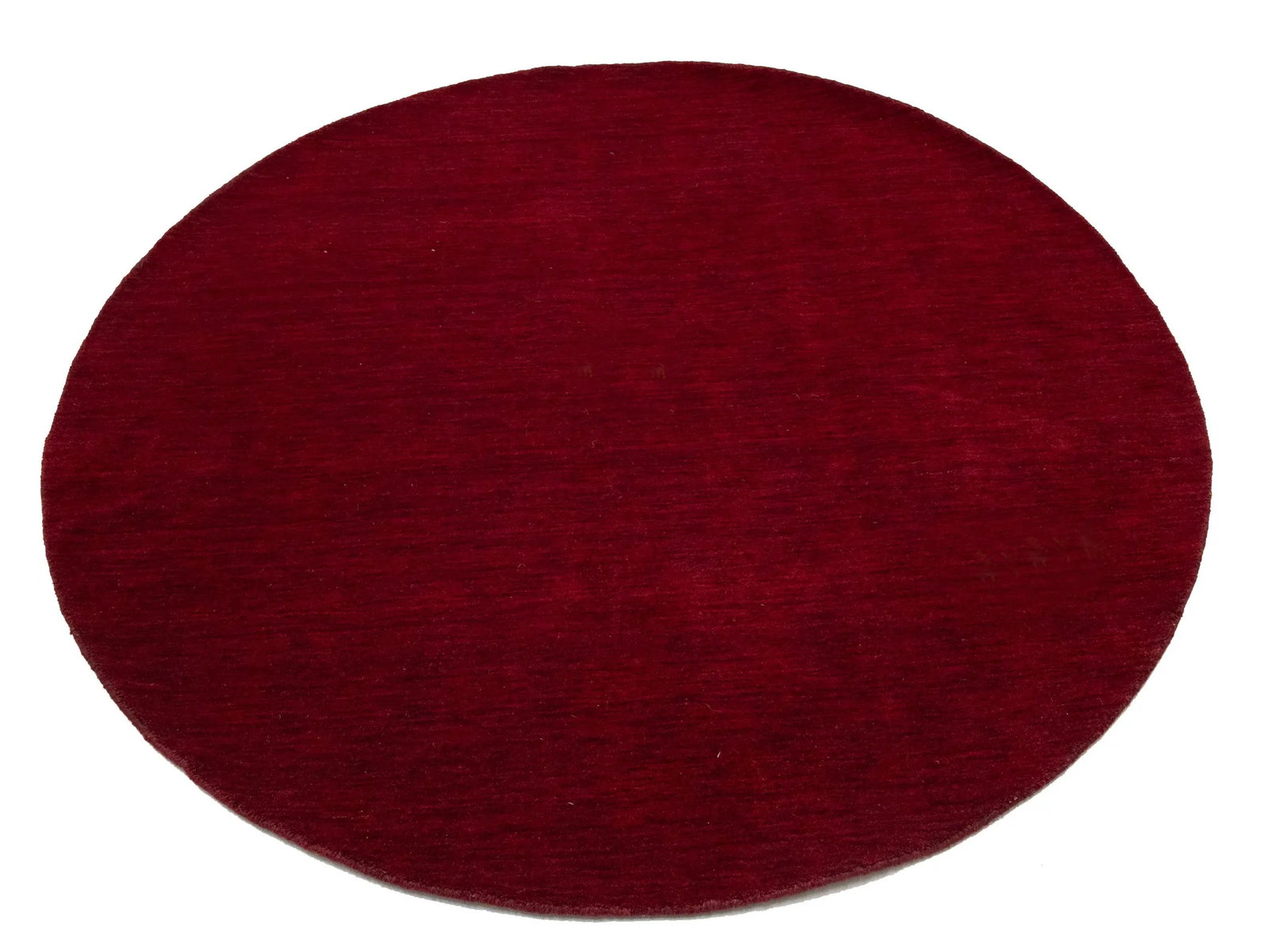 Maroon Red Modern Solid 6X6 Gabbeh Oriental Round Rug - 3