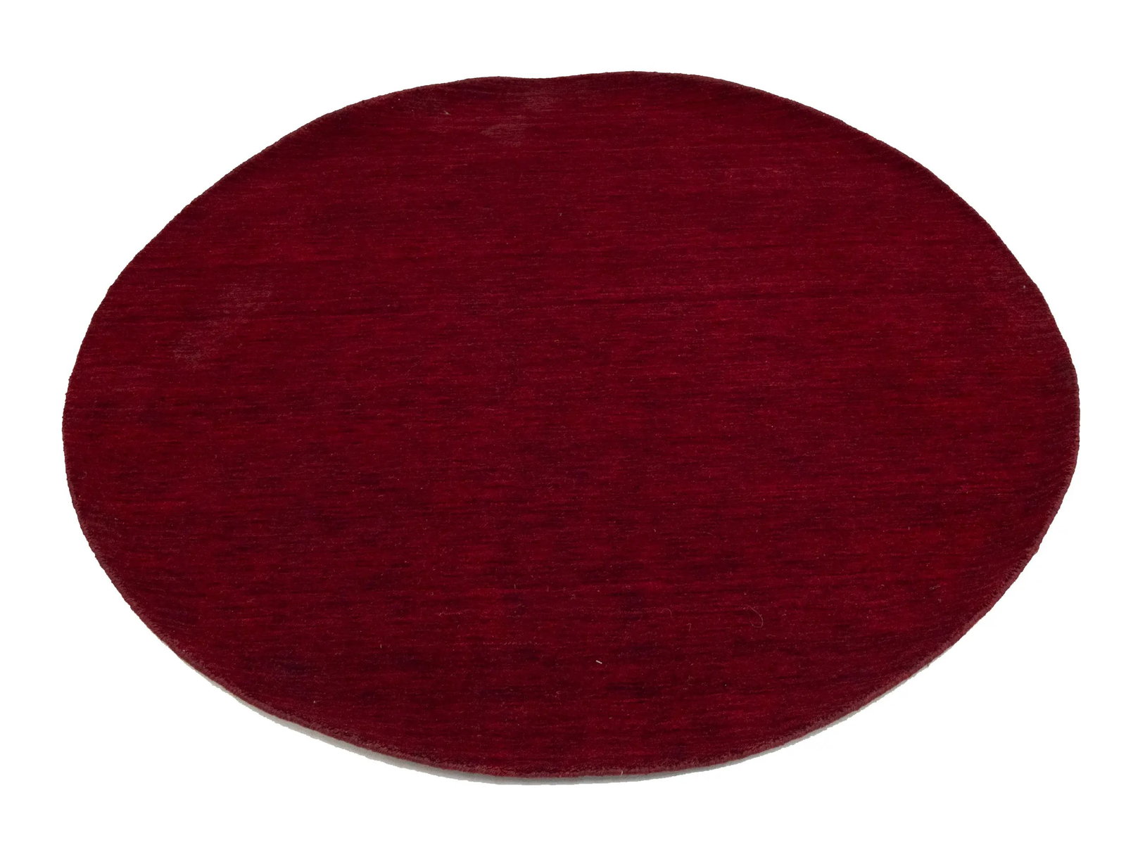 Maroon Red Modern Solid 6X6 Gabbeh Oriental Round Rug - 4