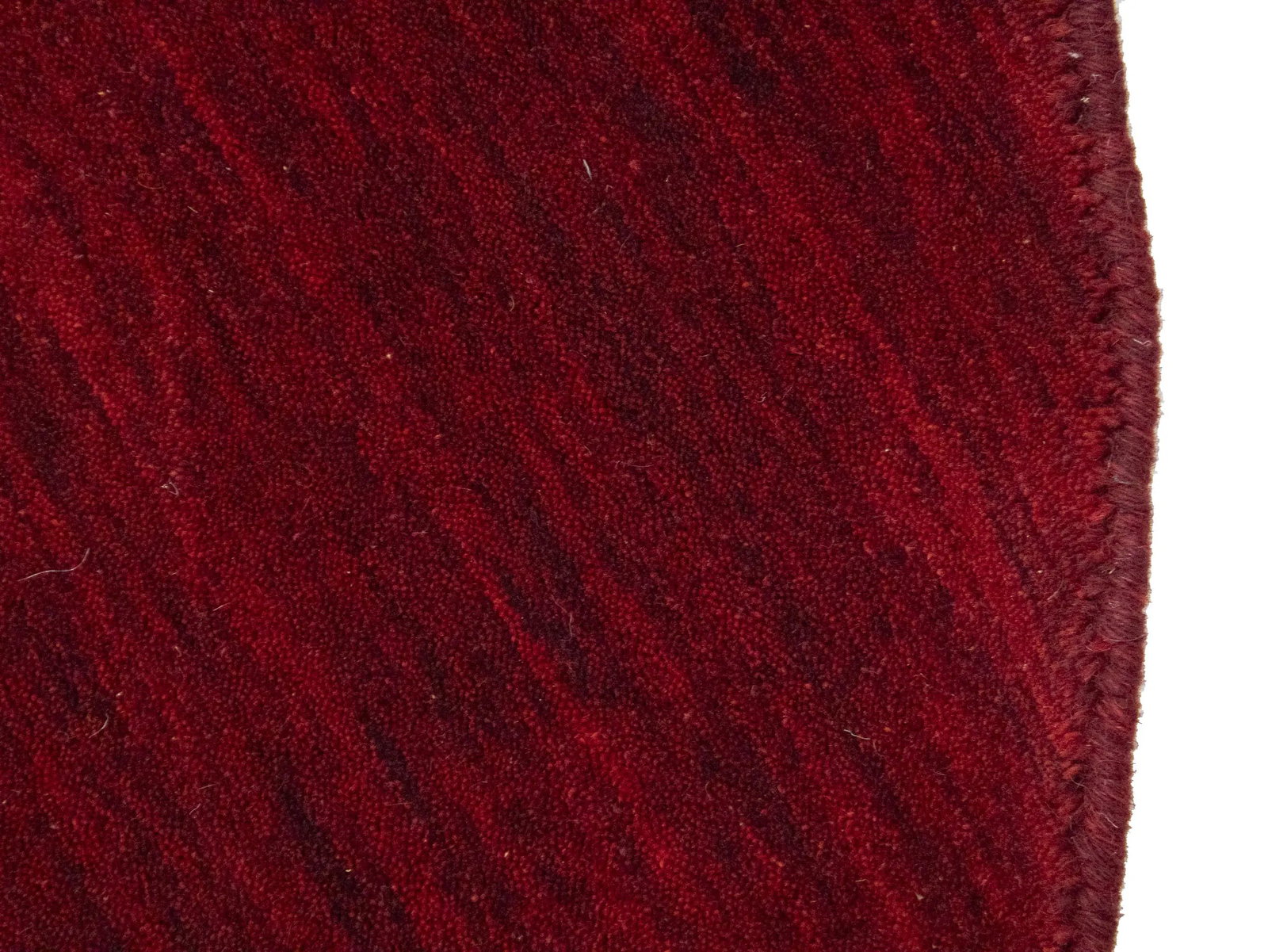 Maroon Red Modern Solid 6X6 Gabbeh Oriental Round Rug - 7