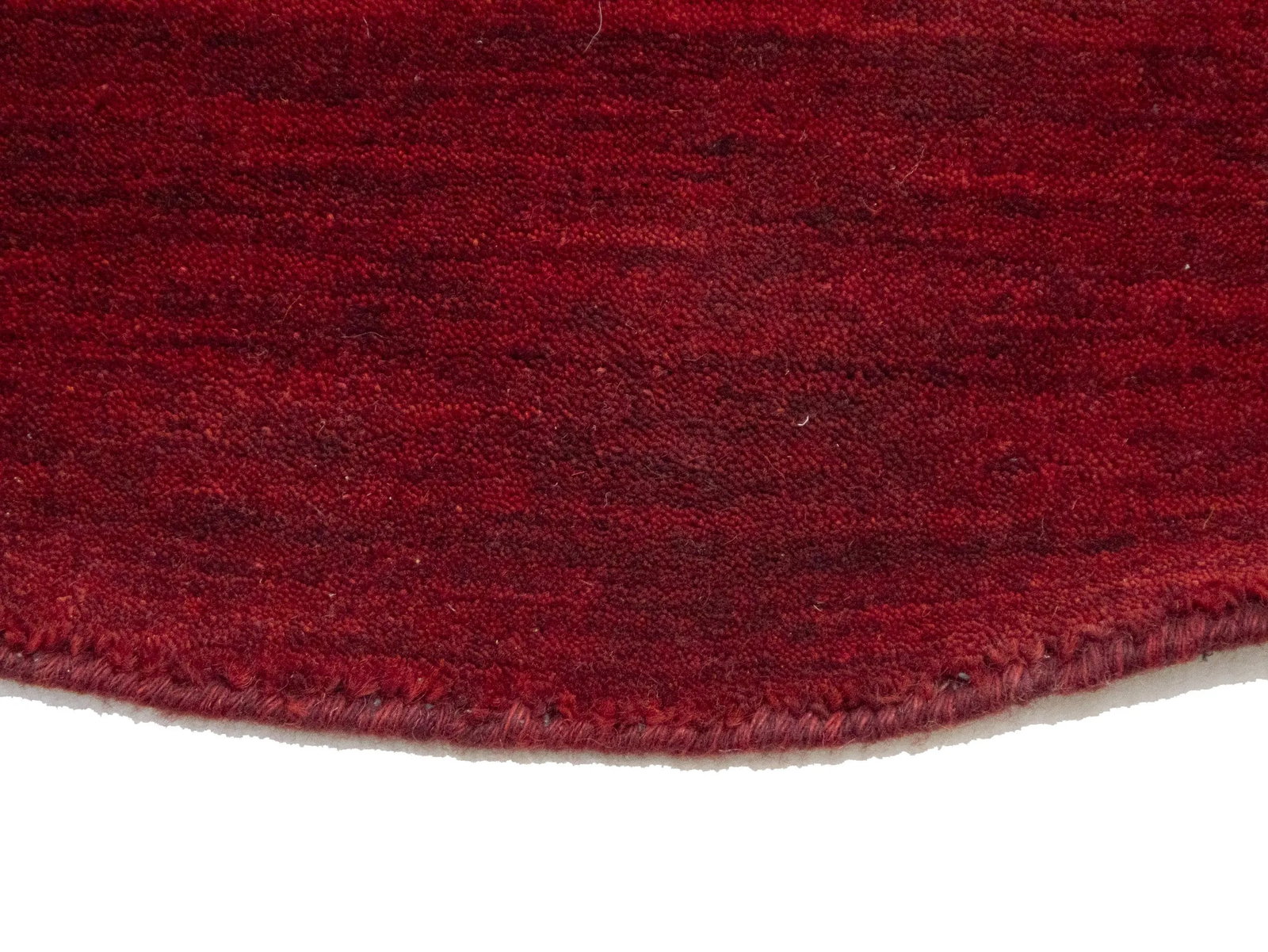 Maroon Red Modern Solid 6X6 Gabbeh Oriental Round Rug - 8