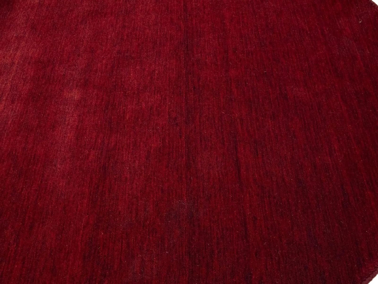Maroon Red Modern Solid 6X6 Gabbeh Oriental Round Rug - 9
