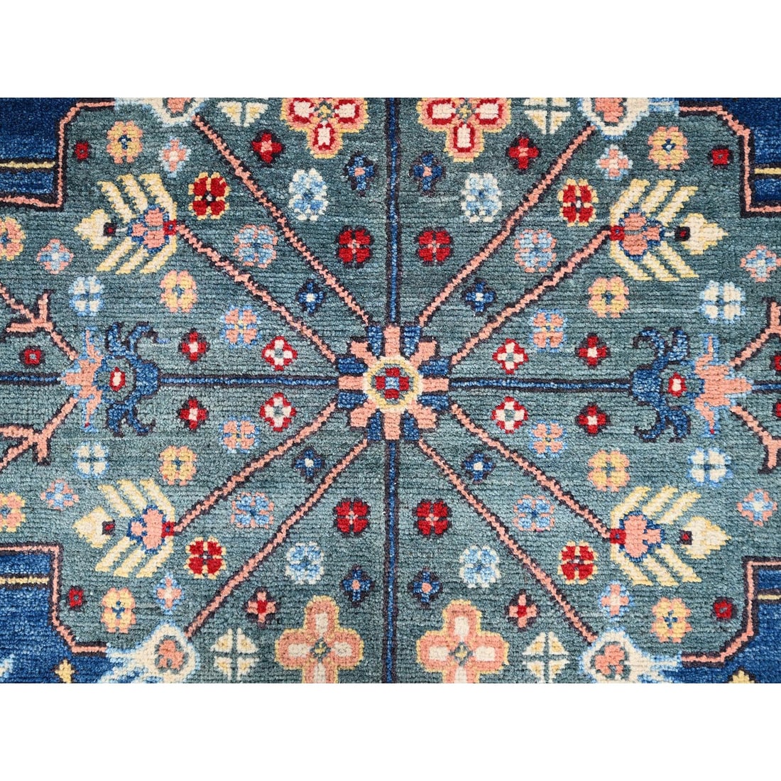 Tomato Red Afghan Heris Seeripe Bakshaish Design 100% Wool Rug - 8